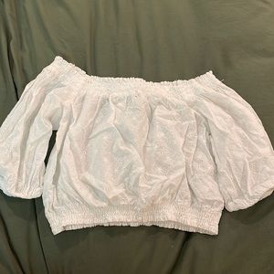 White Cropped Off the Shoulder Top